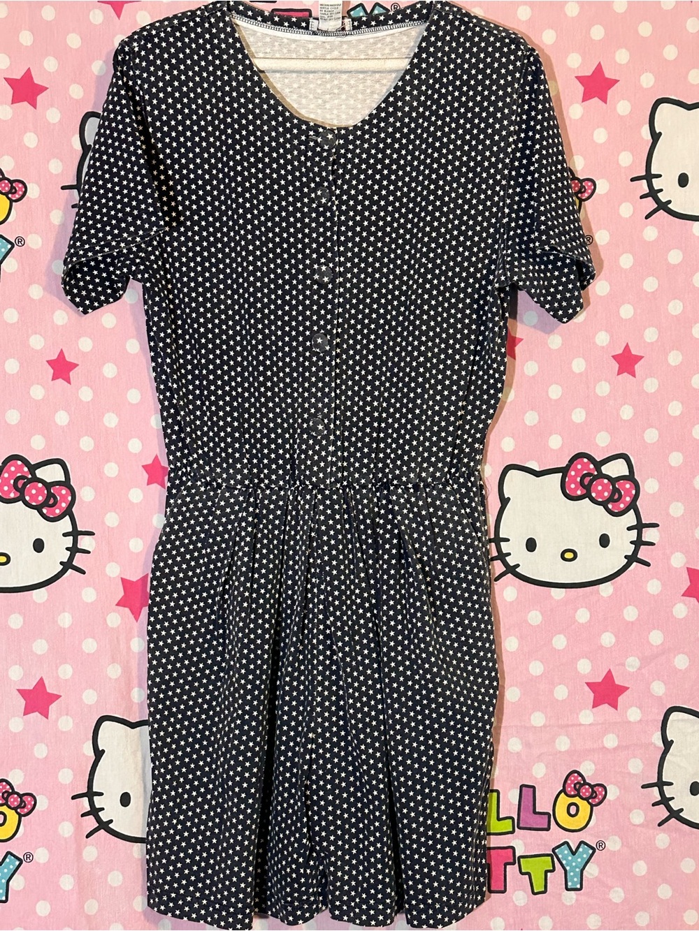 Vintage FADS Cotton Navy Blue Romper